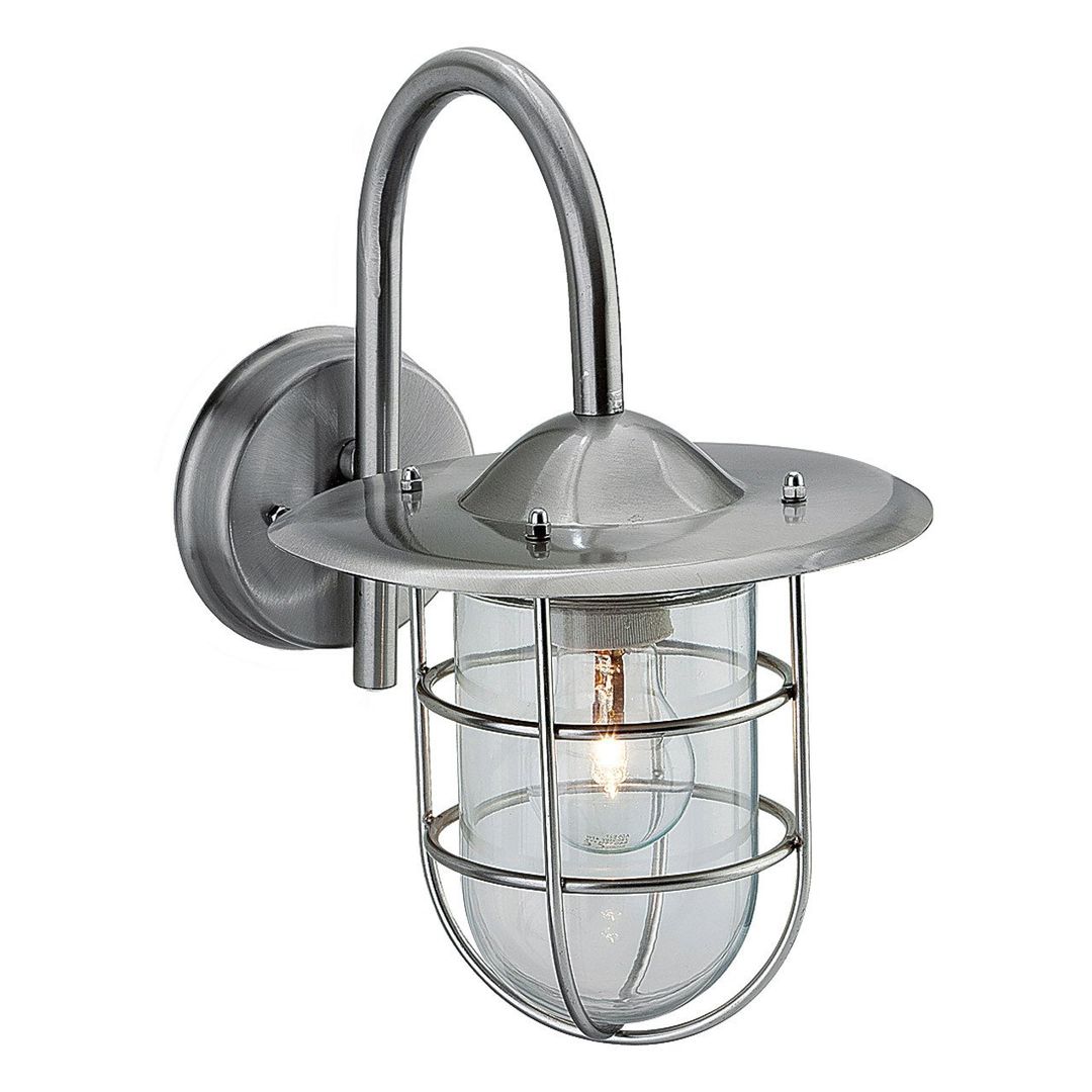 Firstlight Cage Outdoor Wall Lantern Clear in Stainless Steel - Image 1