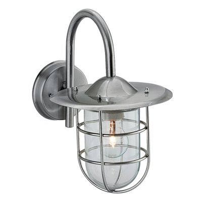 Firstlight Cage Outdoor Wall Lantern Clear in Stainless Steel