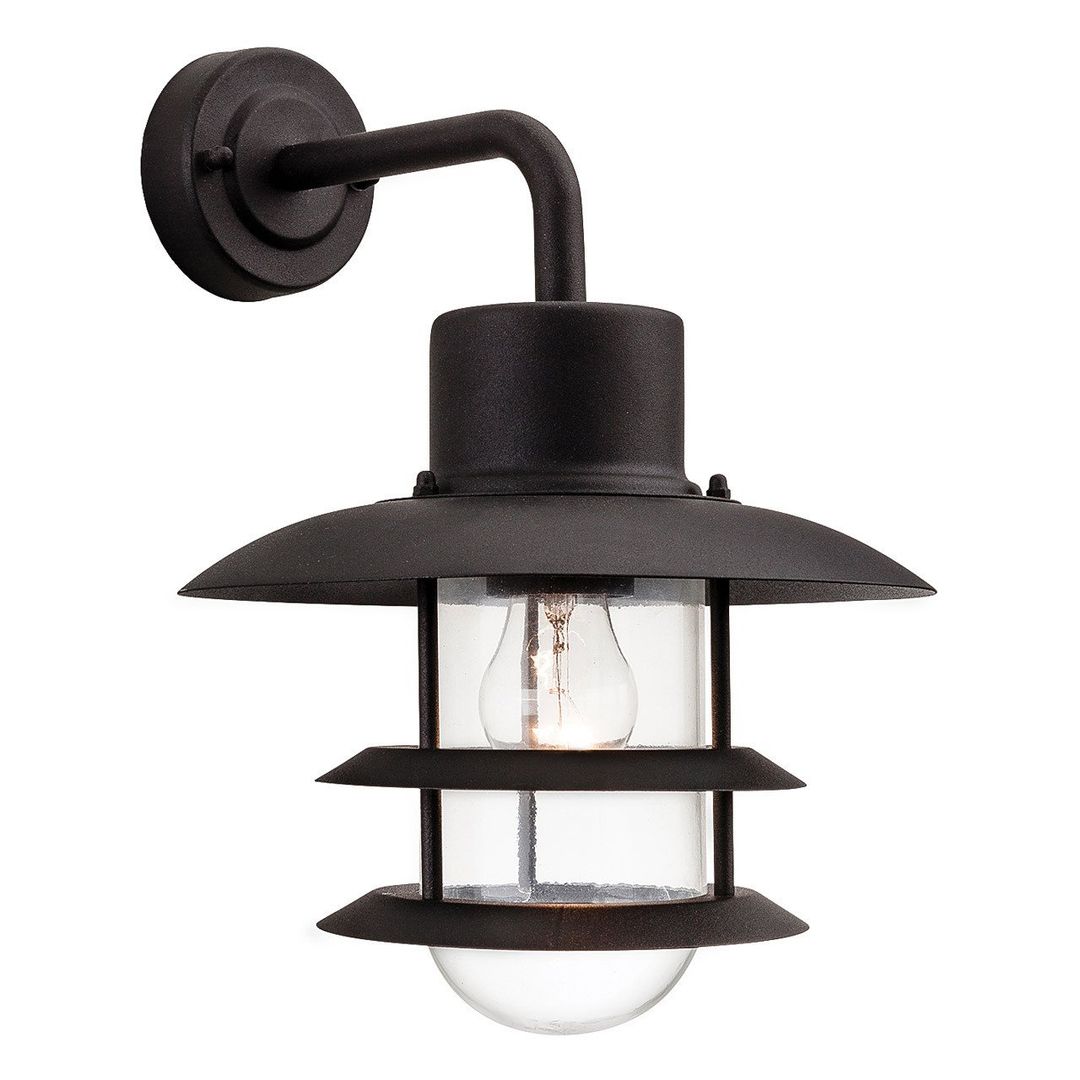Firstlight Austin Outdoor Wall Lantern Clear in Black - Image 1