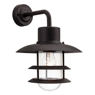 Firstlight Austin Outdoor Wall Lantern Clear in Black