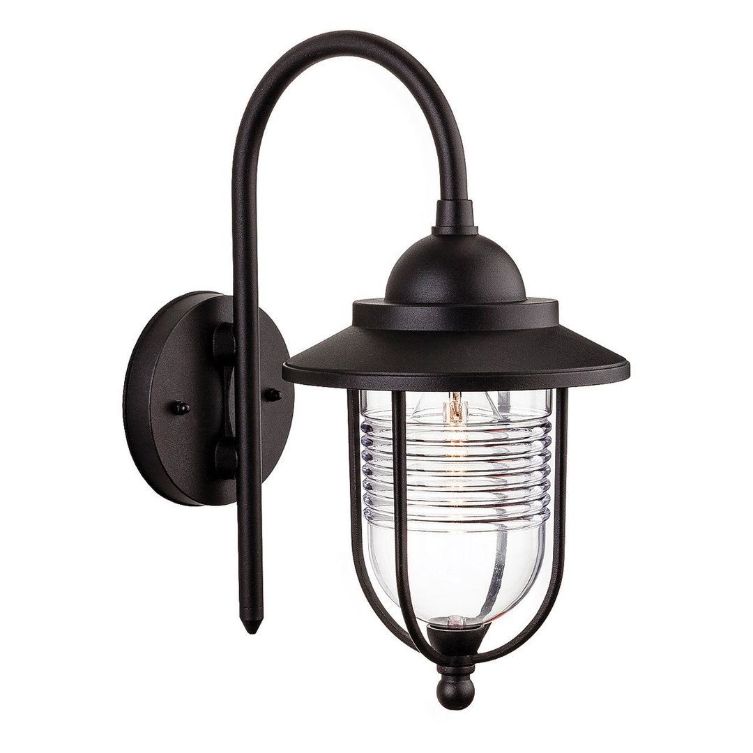 Firstlight Oregon Outdoor Wall Lantern Clear in Black - Image 1