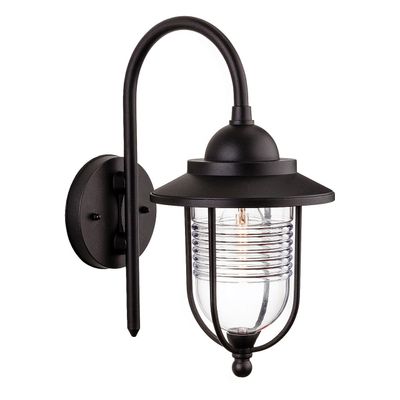 Firstlight Oregon Outdoor Wall Lantern Clear in Black
