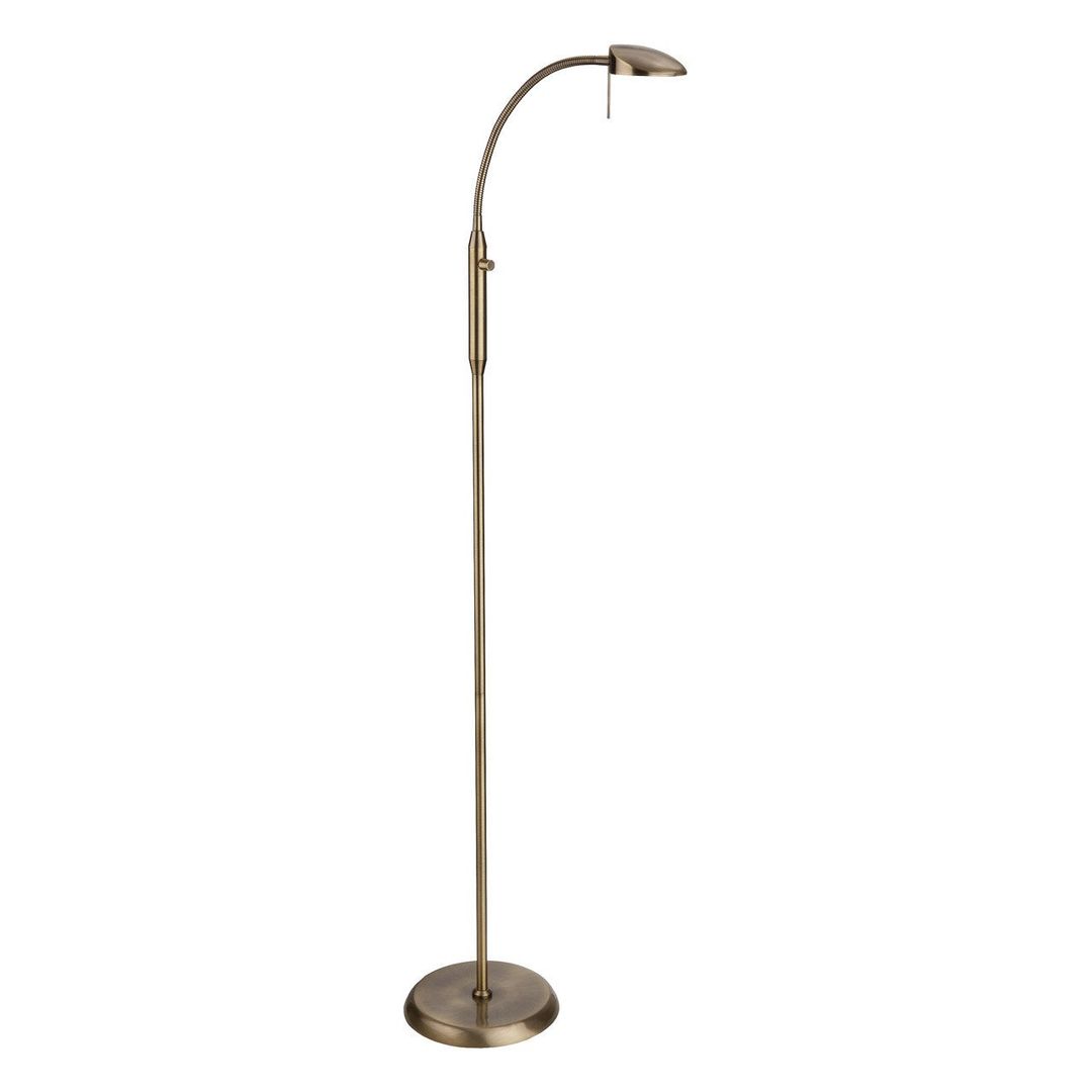 Firstlight LED Milan Floor Lamp Dimmable with Dimmer Control Warm White 2700K in Antique Brass - Image 1