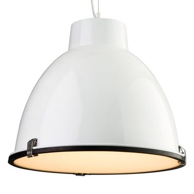 Firstlight Manhattan Retro Style Pendant Light in White and Frosted