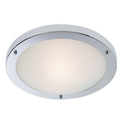 Firstlight LED Rondo 31cm Flush Ceiling Light Warm White 2700K Opal in Chrome