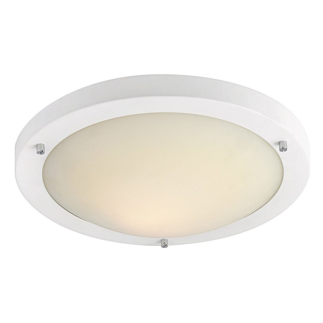 Firstlight LED Rondo 31cm Flush Ceiling Light Warm White 2700K Opal in Matte White - Image 1