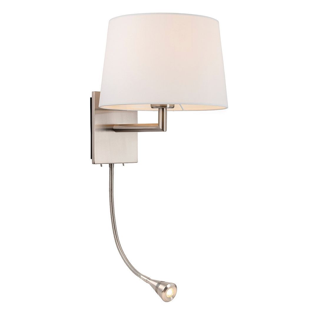 Firstlight LED Grand 2-Light Wall Wall Light Warm White 3000K in Cream and Brushed Steel - Image 1