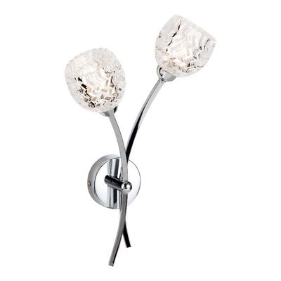 Firstlight Maple 2-Light Wall Wall Light Clear in Chrome