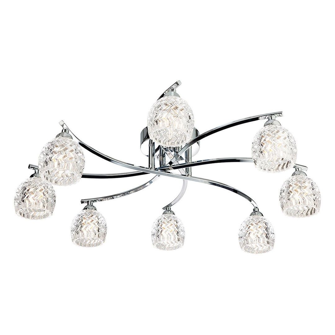 Firstlight Maple 8-Light Flush Ceiling Light Clear in Chrome - Image 1