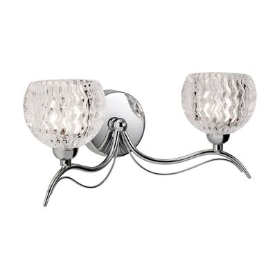 Firstlight Blanche 2-Light Wall Wall Light Clear in Chrome