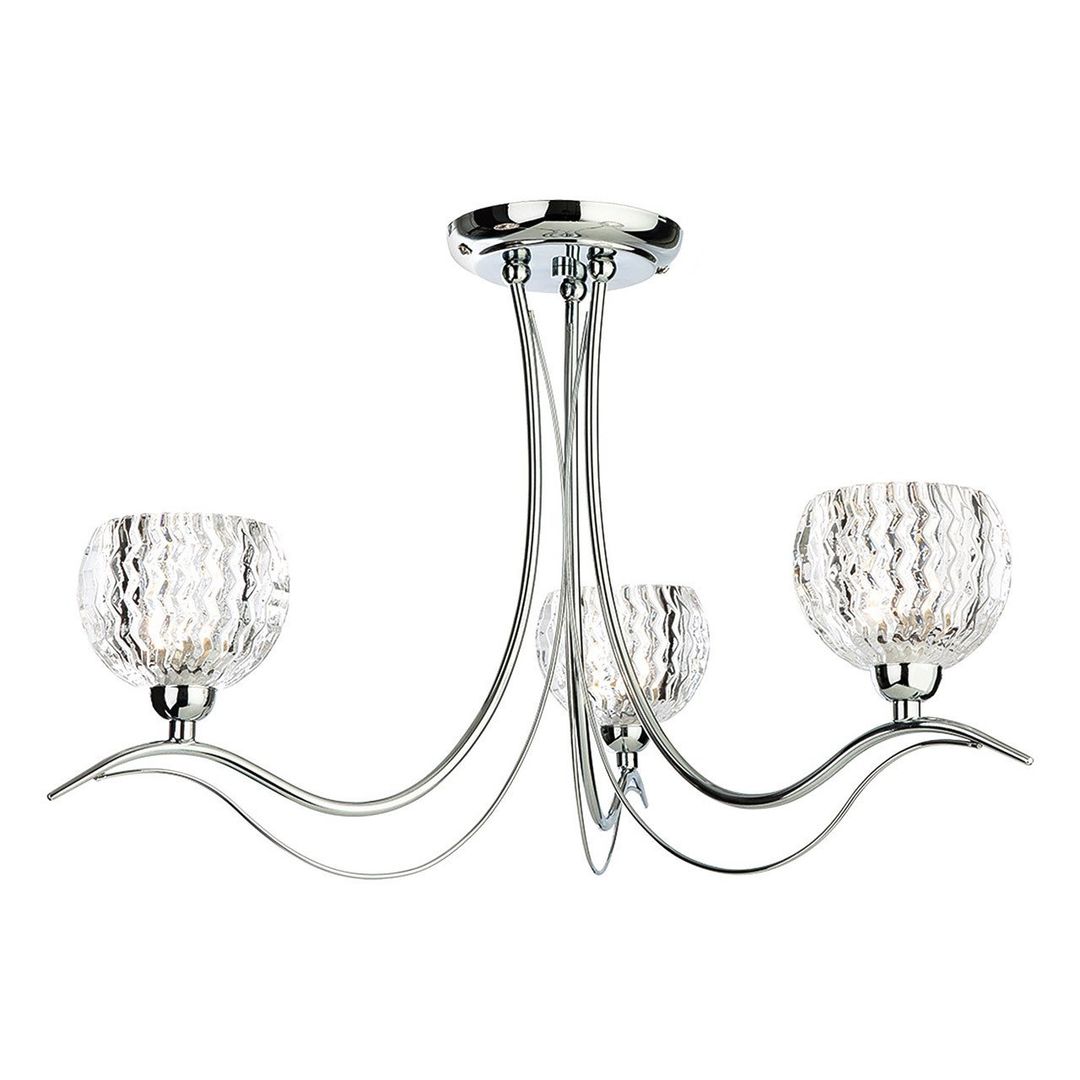 Firstlight Blanche 3-Light Semi-Flush Ceiling Light Clear in Chrome - Image 1