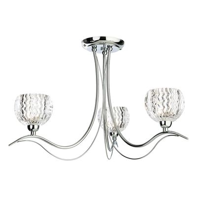 Firstlight Blanche 3-Light Semi-Flush Ceiling Light Clear in Chrome