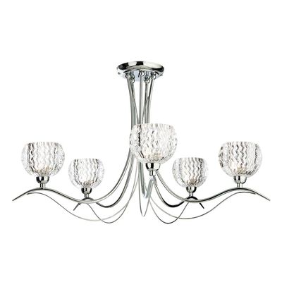 Firstlight Blanche 5-Light Semi-Flush Ceiling Light Clear in Chrome