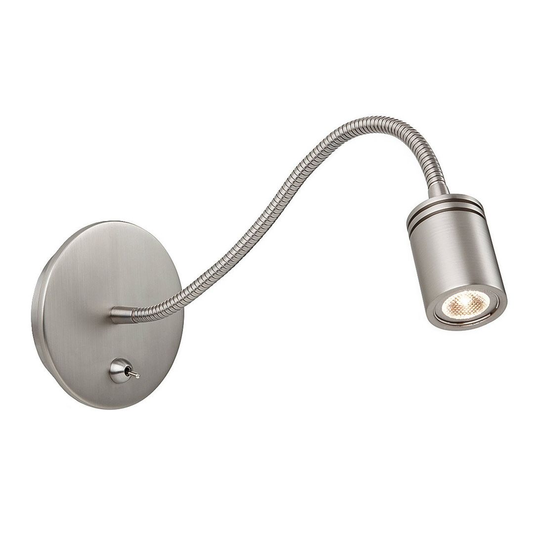 Firstlight LED Ritz Flexible Wall Wall Spotlight with On/Off Switch 3000K in Brushed Nickel - Image 1