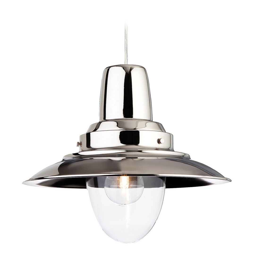Firstlight Fisherman 29cm Pendant Light Clear in Chrome - Image 1