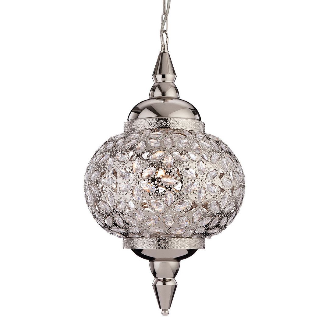 Firstlight Taj 29cm Pendant Light Clear Acrylic in Chrome - Image 1