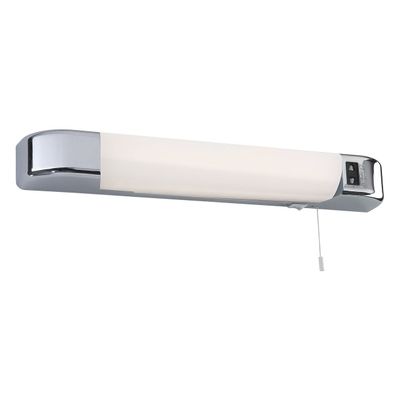 Firstlight LED Dual Voltage Shaver Light with On/Off Pull Cord Cool White 4000K Opal in Chrome