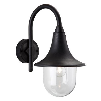 Firstlight Astra Downlight Outdoor Wall Lantern Clear in Black