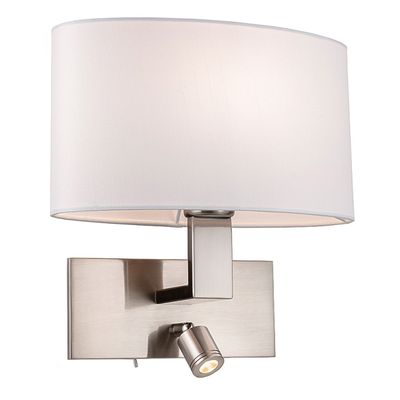 Firstlight LED Webster 2-Light Wall Wall Light Warm White 3000K in Cream and Brushed Steel
