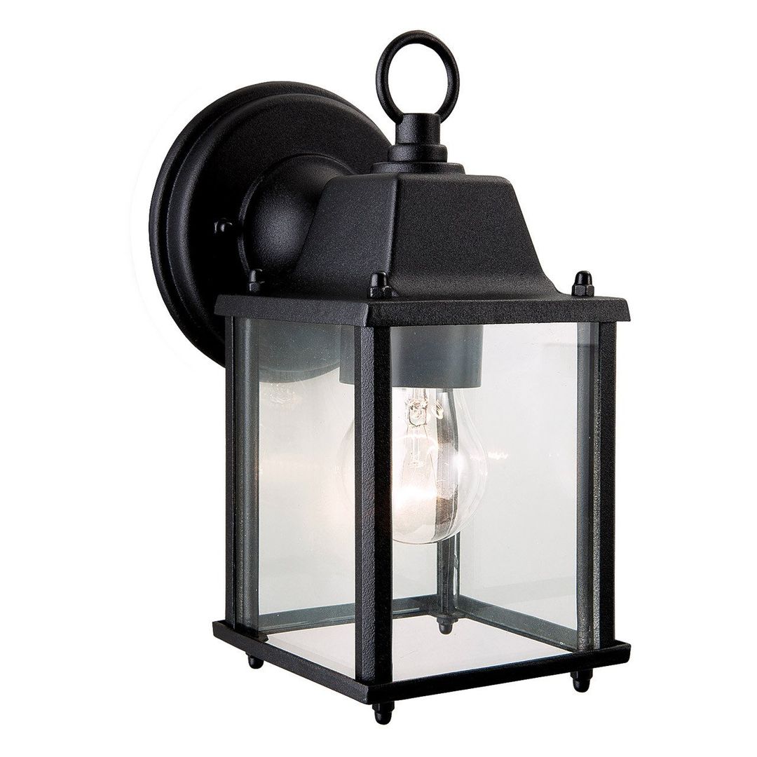 Firstlight Coach Outdoor Wall Lantern Clear in Black - Image 1