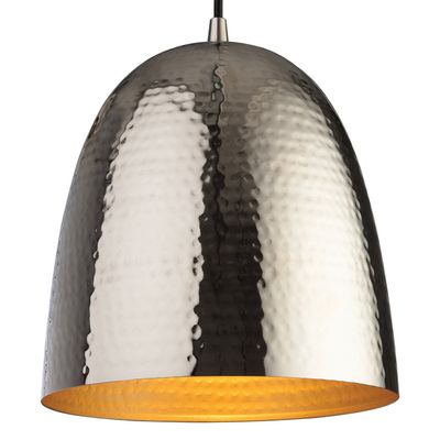 Firstlight Assam 20cm Pendant Light in Nickel and Matte Brass Inner