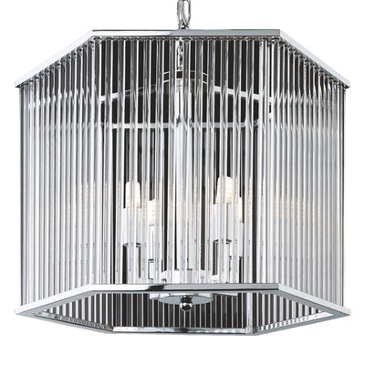Firstlight Rialto Art Deco Style Pendant Light in Chrome and Clear