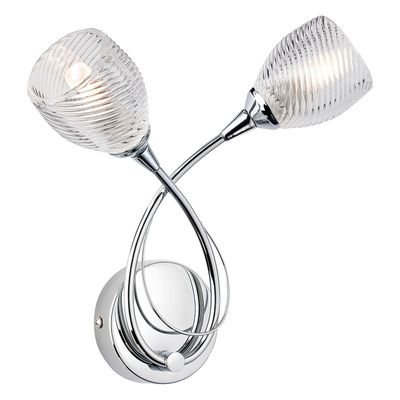 Firstlight Henley 2-Light Wall Wall Light Clear Decorative in Chrome
