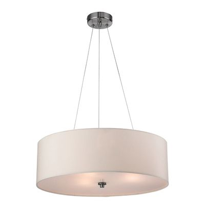 Firstlight Phoenix 3-Light Pendant Light in Cream and Brushed Steel