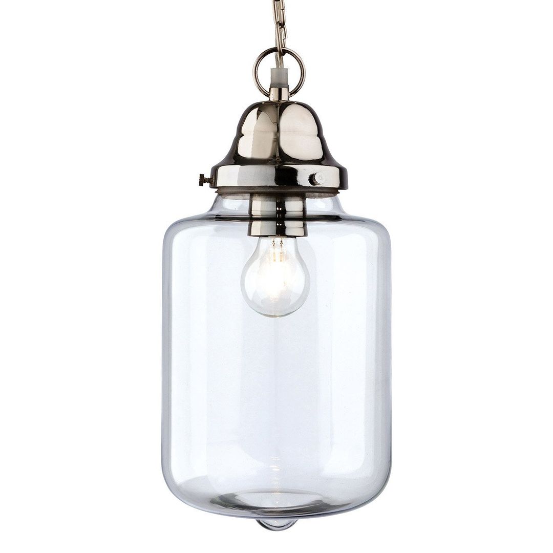 Firstlight Craft Jar-Shaped Pendant Light Clear in Chrome - Image 1