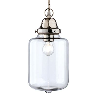 Firstlight Craft Jar-Shaped Pendant Light Clear in Chrome