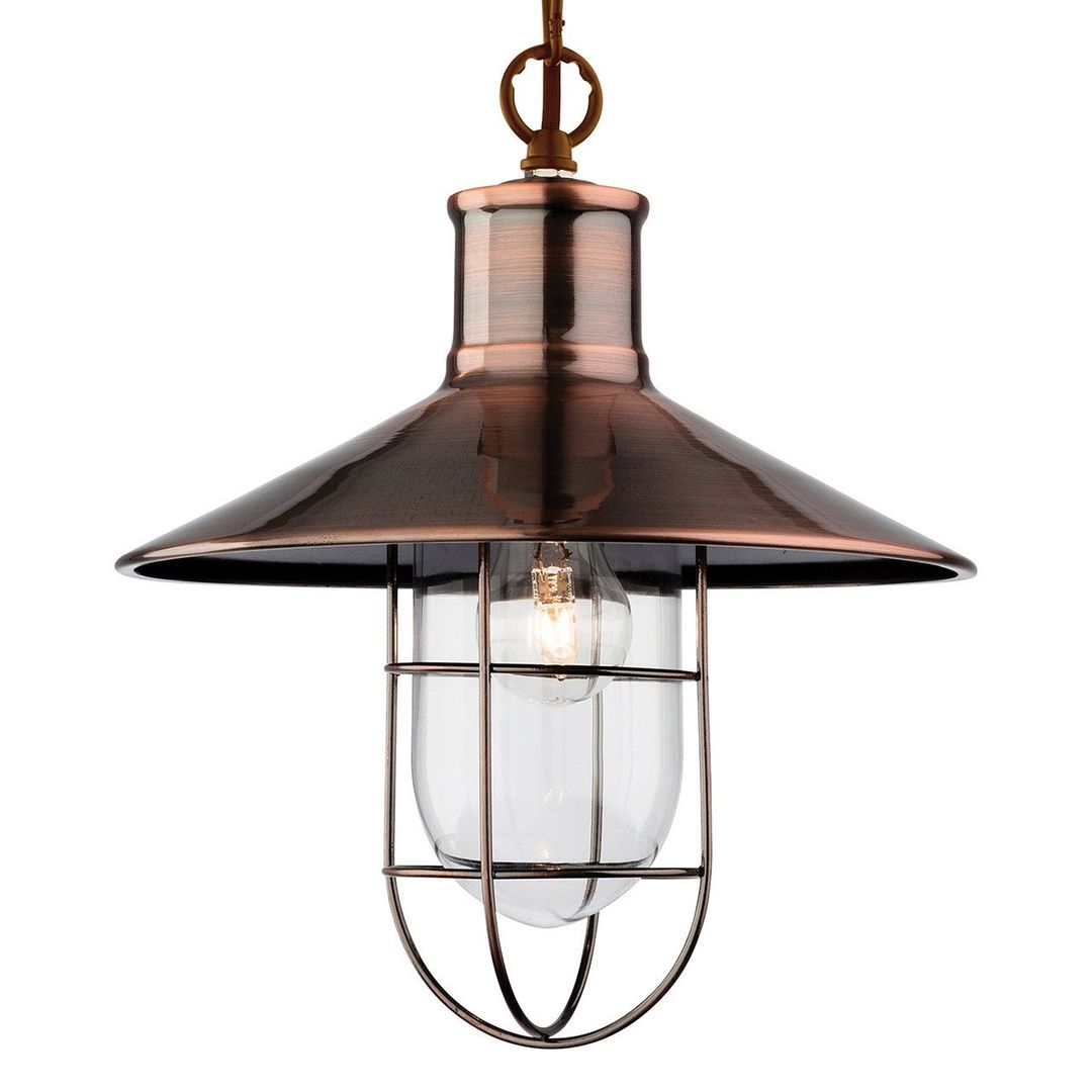 Firstlight Crescent 27cm Pendant Light Clear in Antique Copper - Image 1