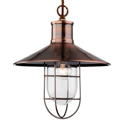 Firstlight Crescent 27cm Pendant Light Clear in Antique Copper