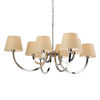 Firstlight Fairmont 8-Light Pendant Light in Cream and Polished Steel