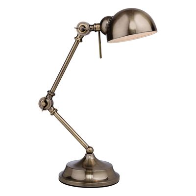 Firstlight Beau Desk Lamp with On/Off Switch in Antique Brass