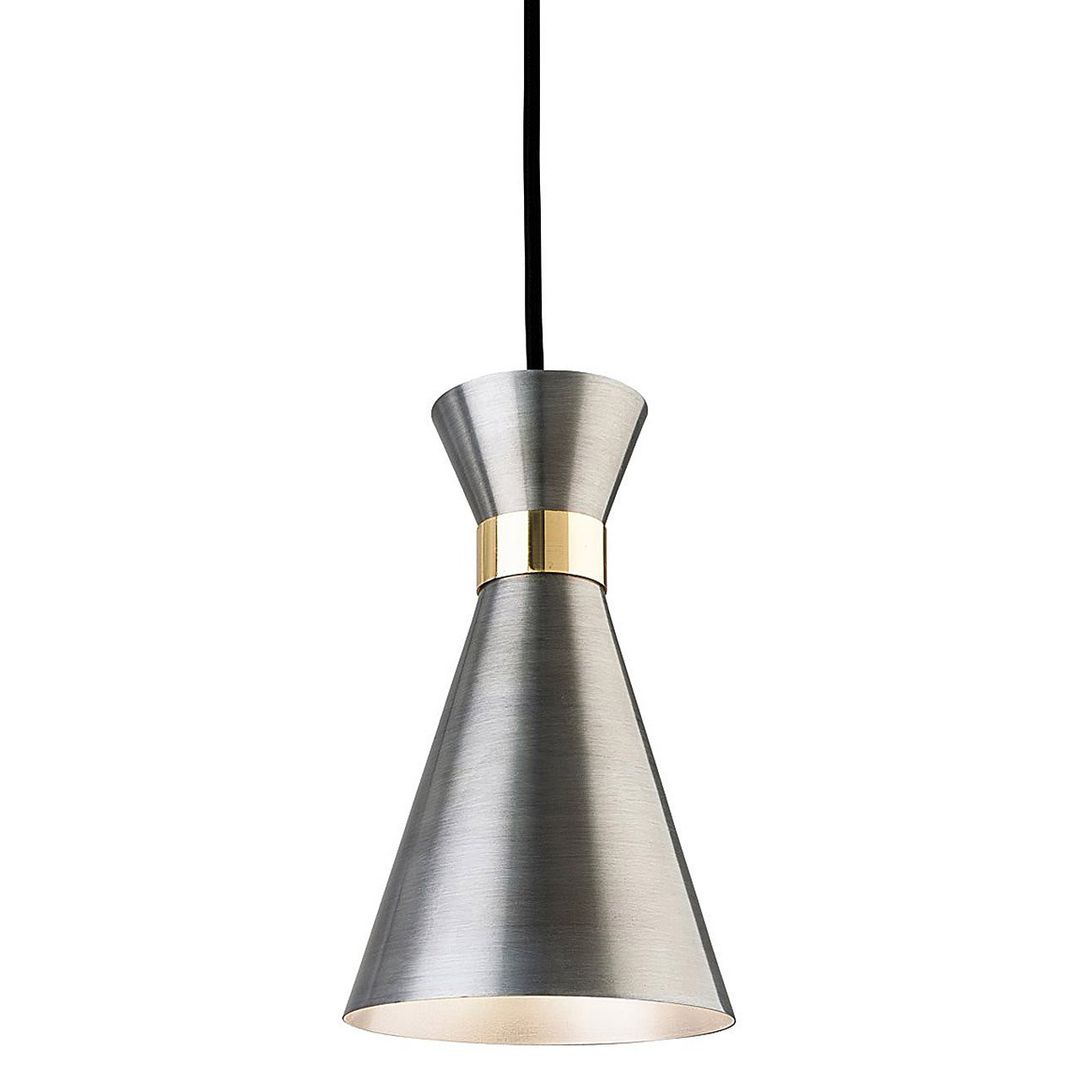 Firstlight Ohio Compact Coned Pendant Light in Antique Silver and Brass - Image 1