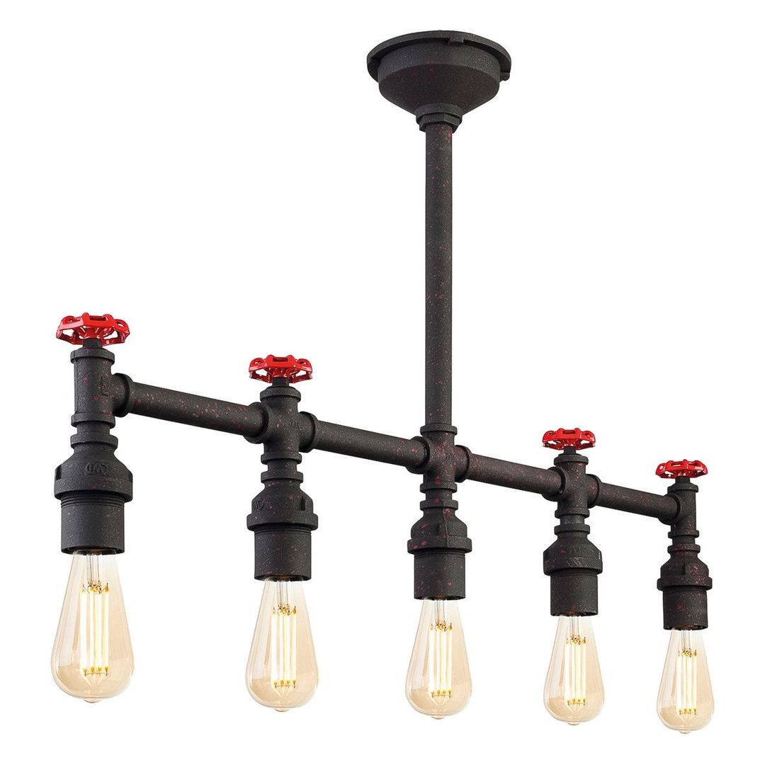 Firstlight Factory 5-Light Pendant Bar Light in Rustic Black - Image 1