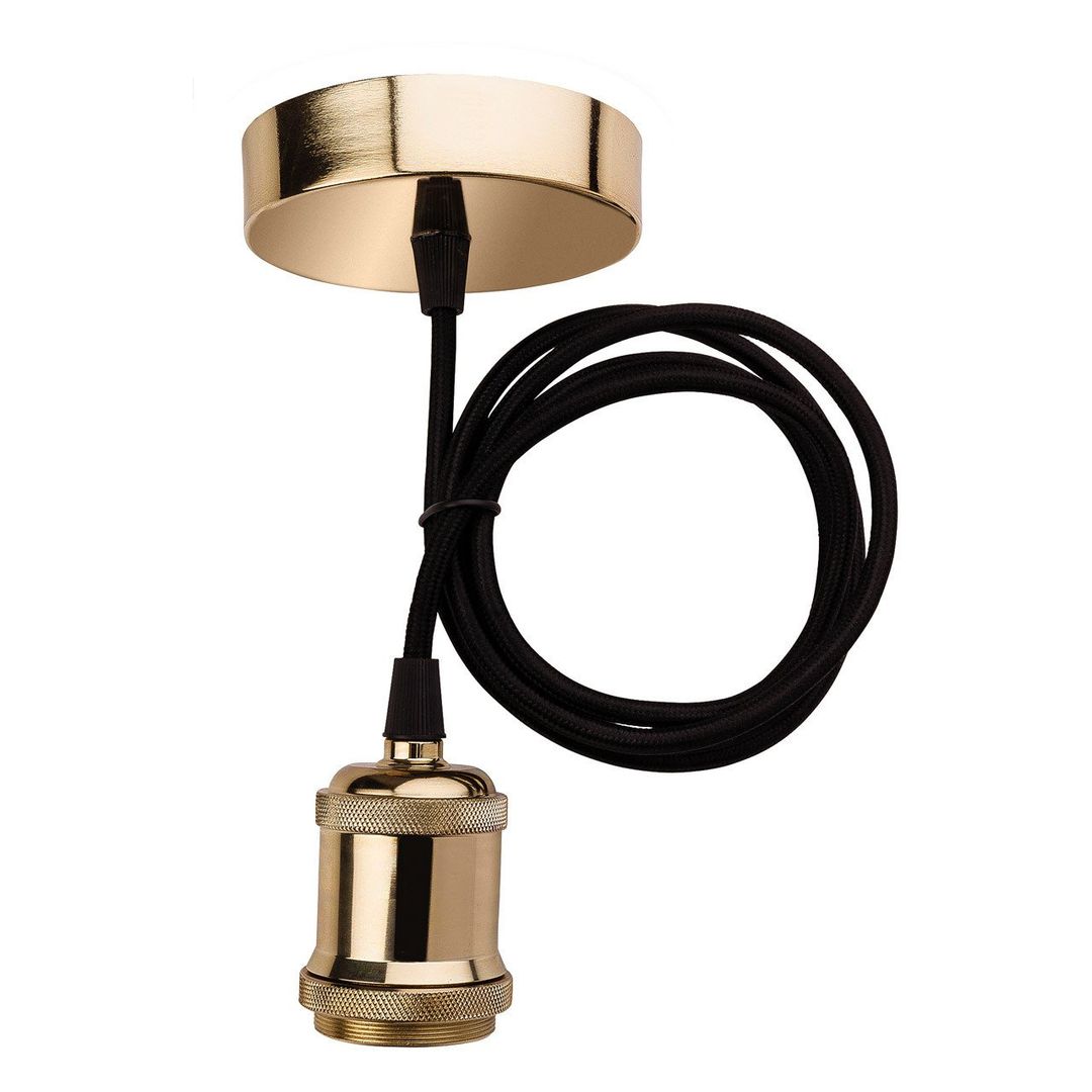 Firstlight Pendant Pendant Cord Set in Brass and Black - Image 1