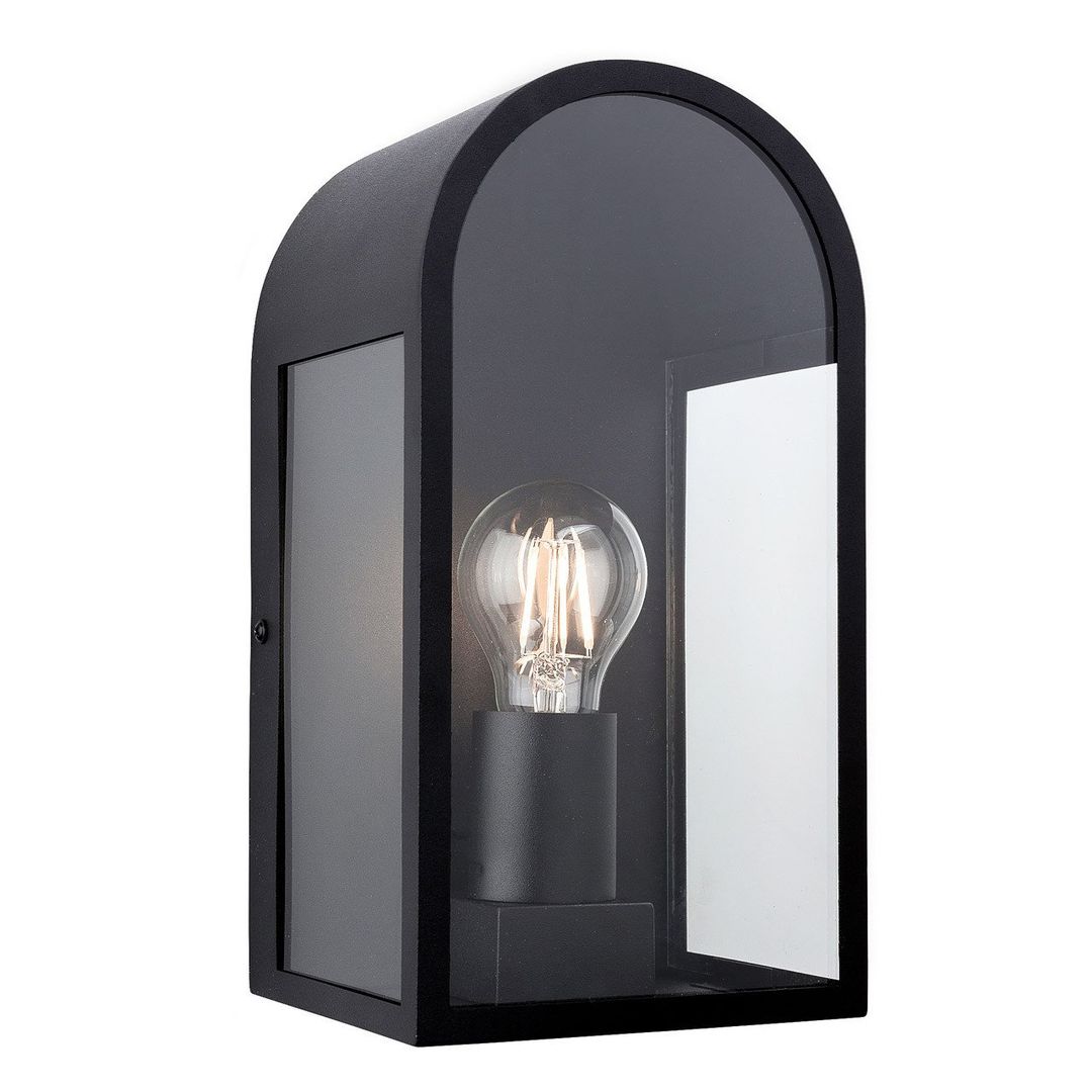 Firstlight Eva Outdoor Wall Lantern Clear in Black - Image 1