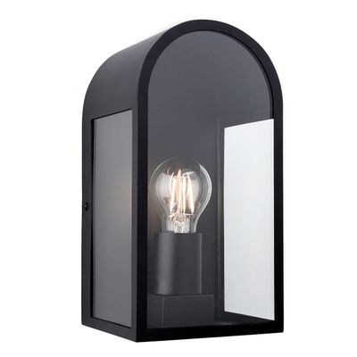 Firstlight Eva Outdoor Wall Lantern Clear in Black