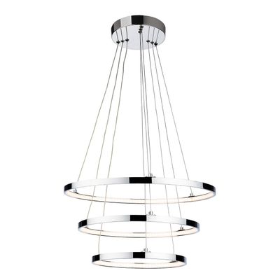 Firstlight LED Esprit 3-Ring Pendant Light Warm White 3000K in Chrome