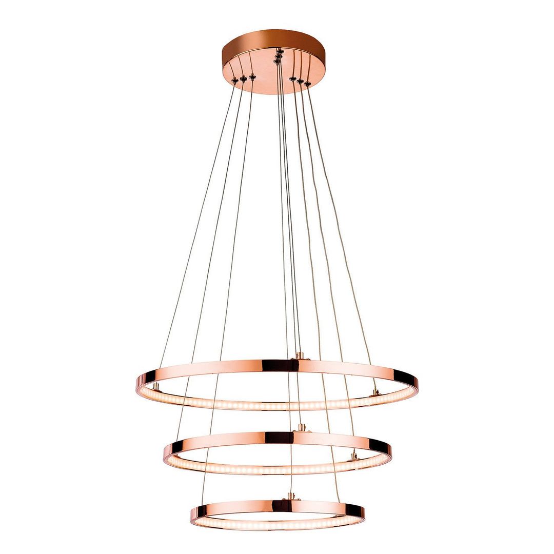 Firstlight LED Esprit 3-Ring Pendant Light Warm White 3000K in Copper - Image 1