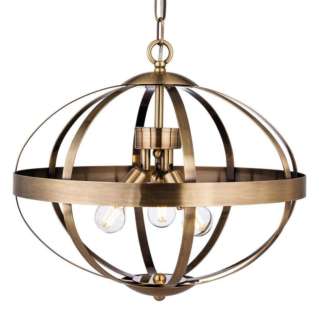 Firstlight Healey 3-Light Pendant Light in Antique Brass - Image 1