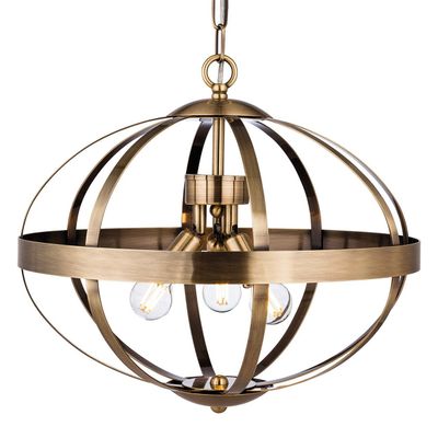 Firstlight Healey 3-Light Pendant Light in Antique Brass