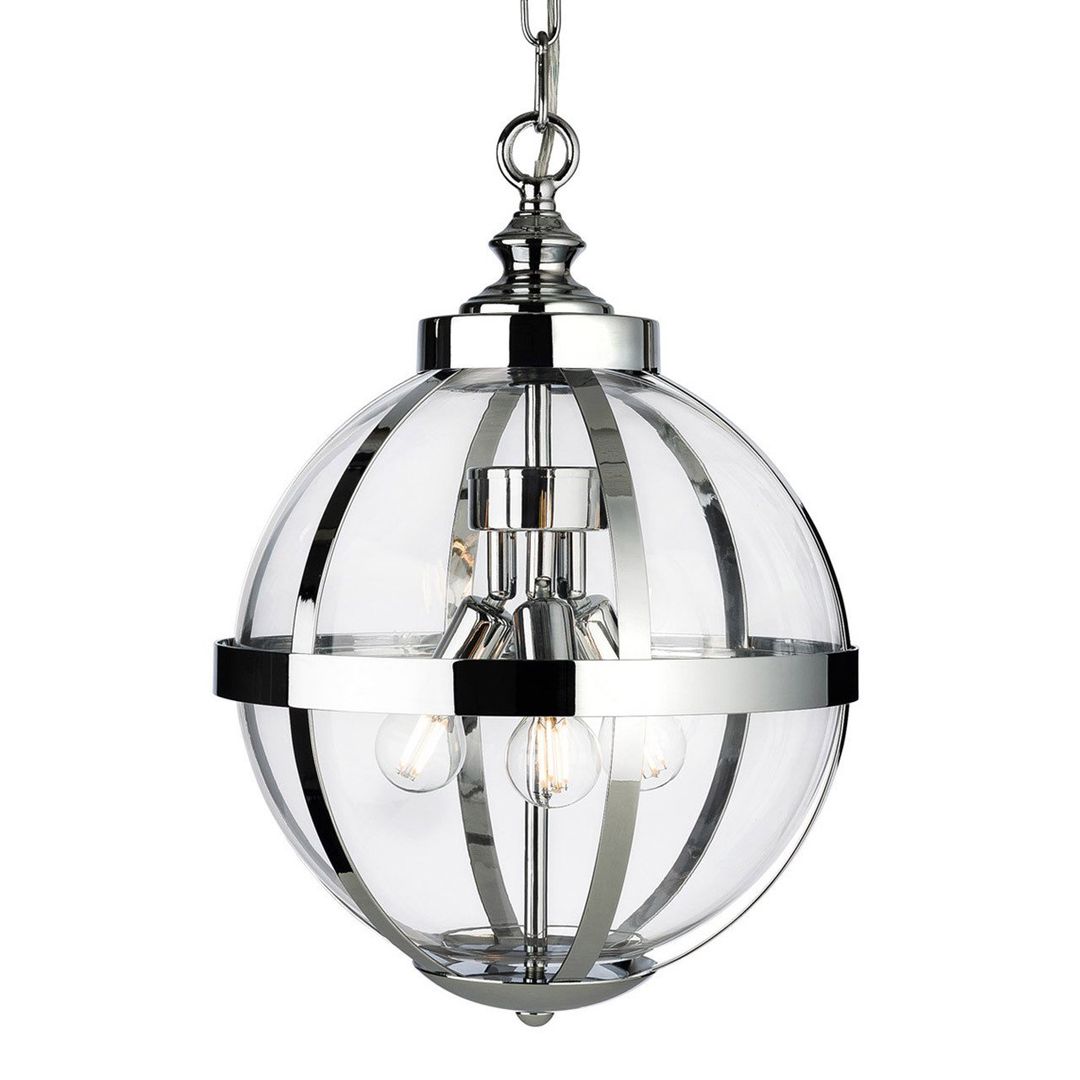 Firstlight Monroe 3-Light Pendant Light Clear in Chrome - Image 1
