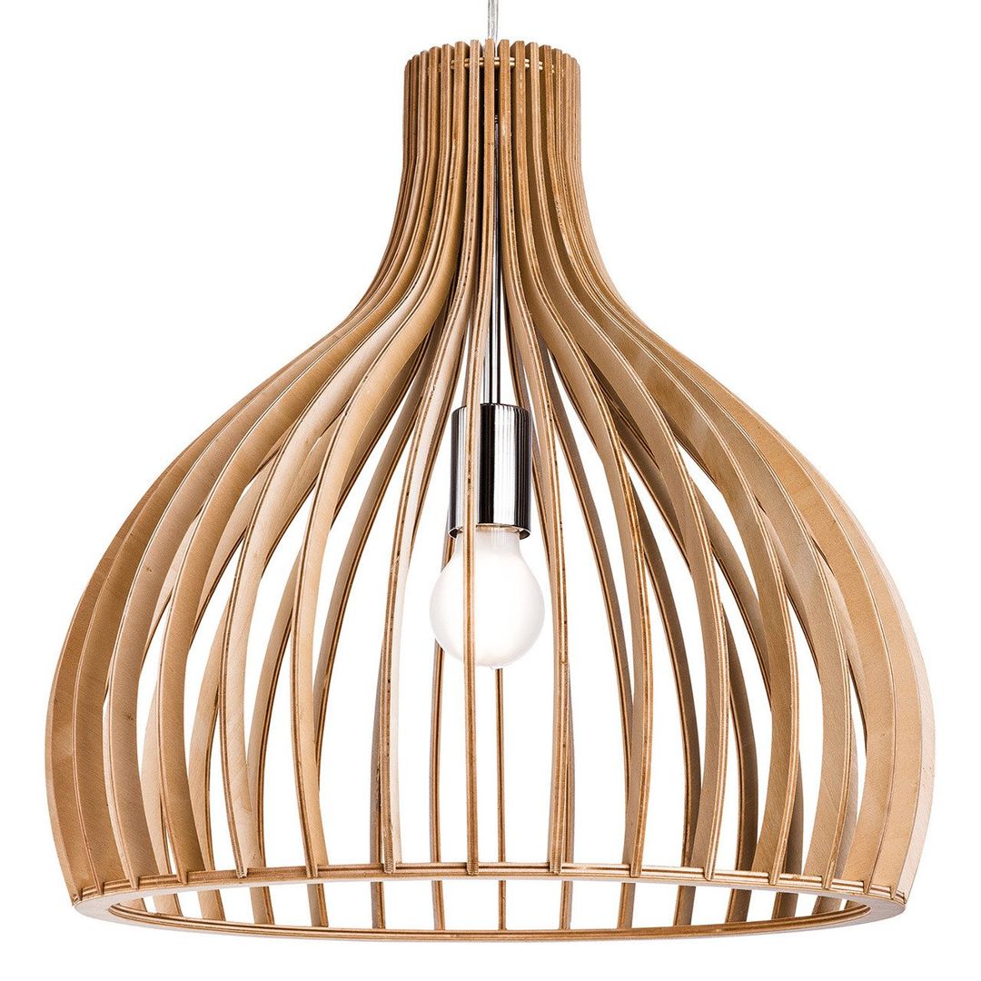 Firstlight Cadiz Sculptured 46cm Pendant Light in Natural Wood - Image 1