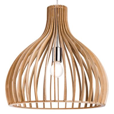 Firstlight Cadiz Sculptured 46cm Pendant Light in Natural Wood