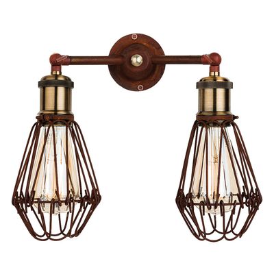Firstlight Arcade 2-Light Wall Wall Light in Rustic Brown