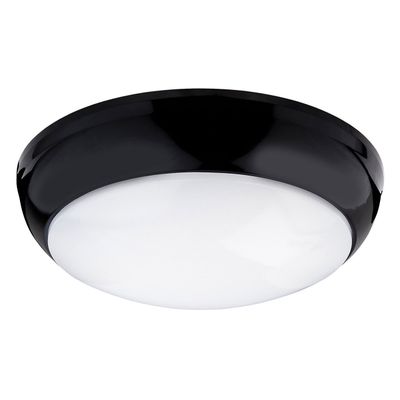 Firstlight LED Regis Flush Ceiling Light Cool White 4000K Opal in Black