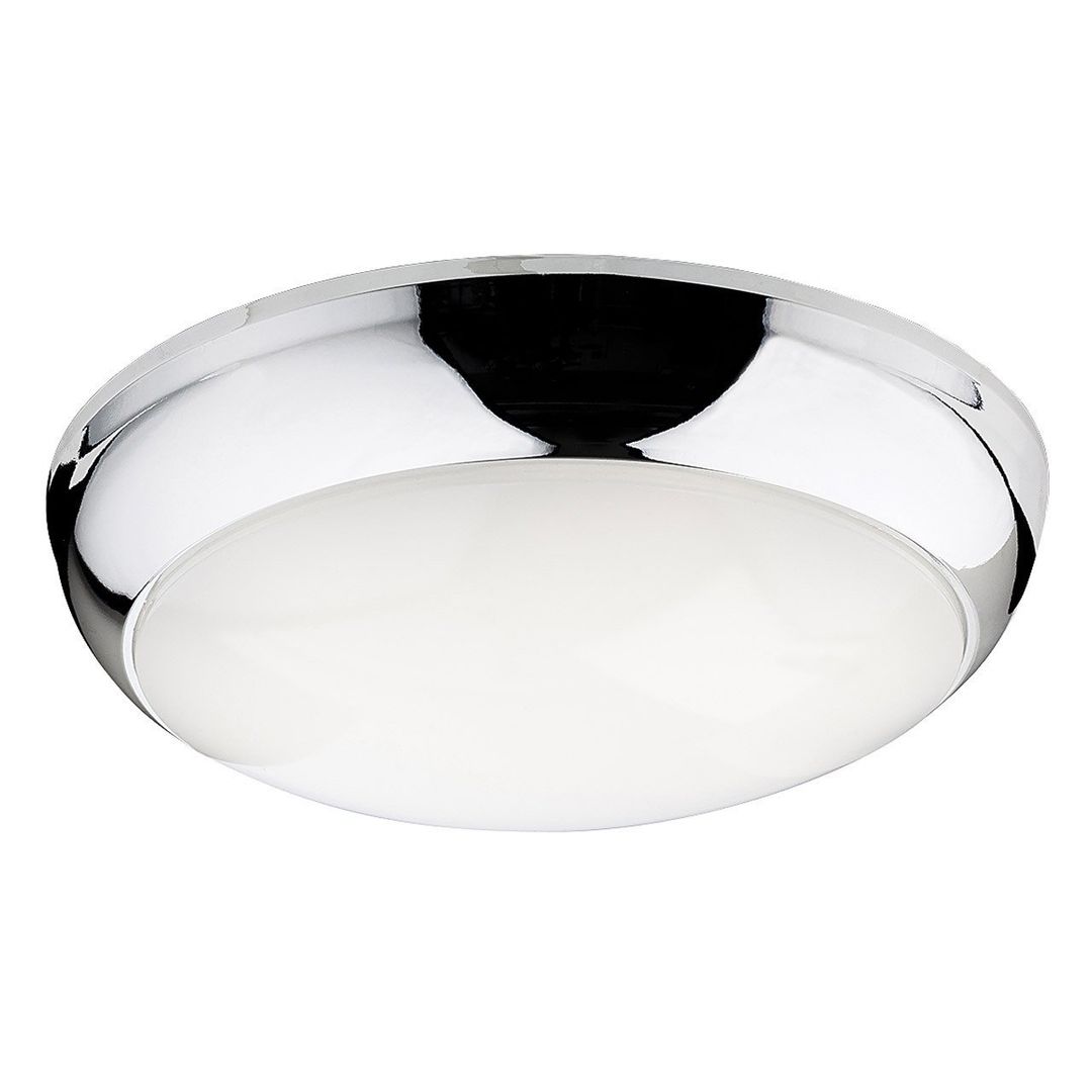 Firstlight LED Regis Flush Ceiling Light Cool White 4000K Opal in Chrome - Image 1
