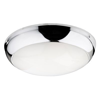 Firstlight LED Regis Flush Ceiling Light Cool White 4000K Opal in Chrome